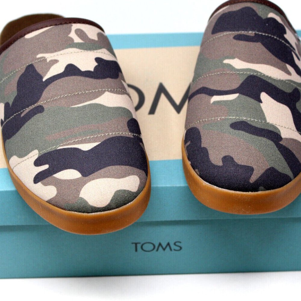 Tom's Men's Harbor Slipper, size 10.5, green woodland camouflage print, quilted - Picture 5 of 10
